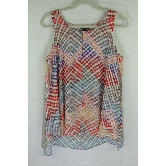 Zac & Rachel M Top Sleeveless Tank Geometric Print - Picture 4 of 5